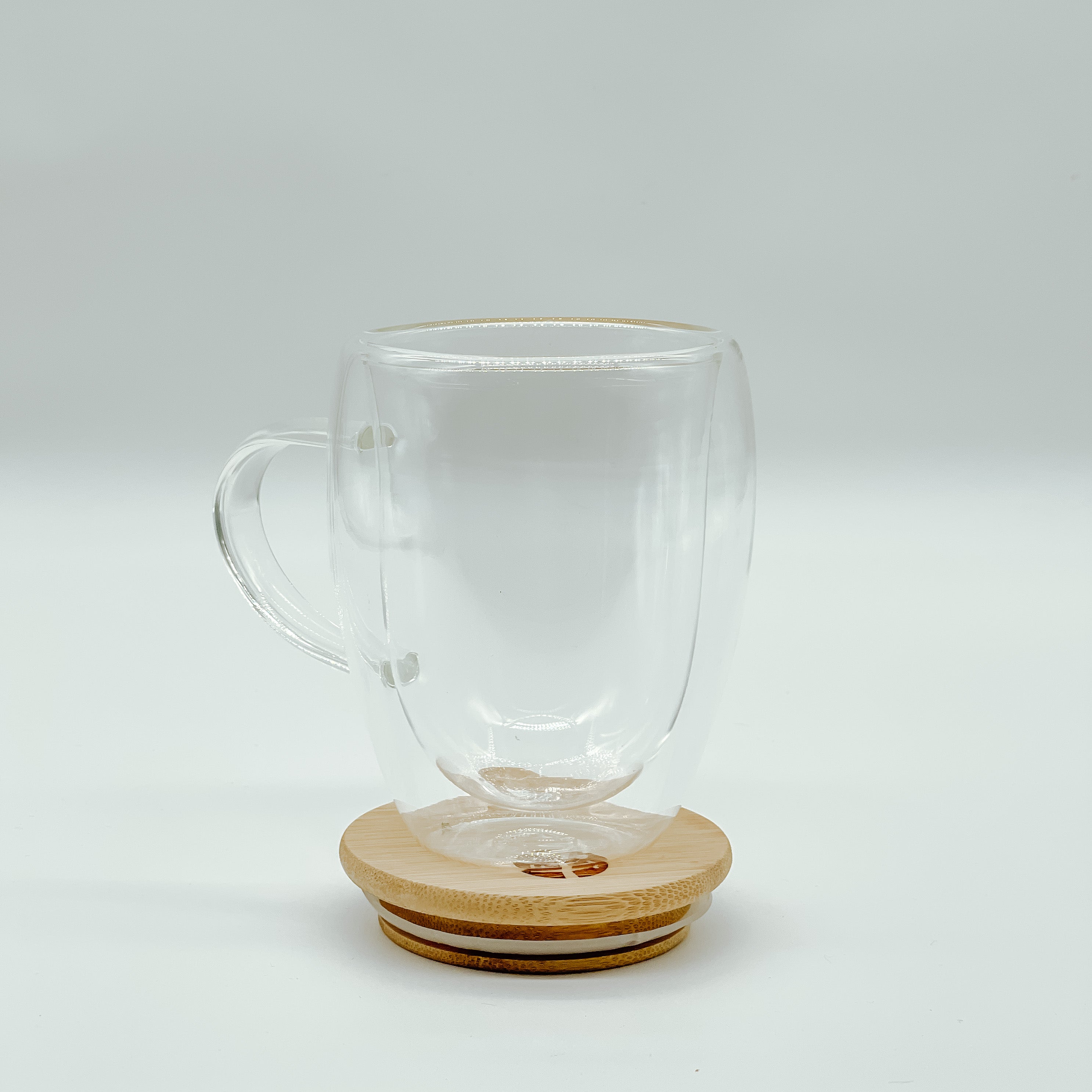 Bamboo Double Walled Glass Cup 450ml