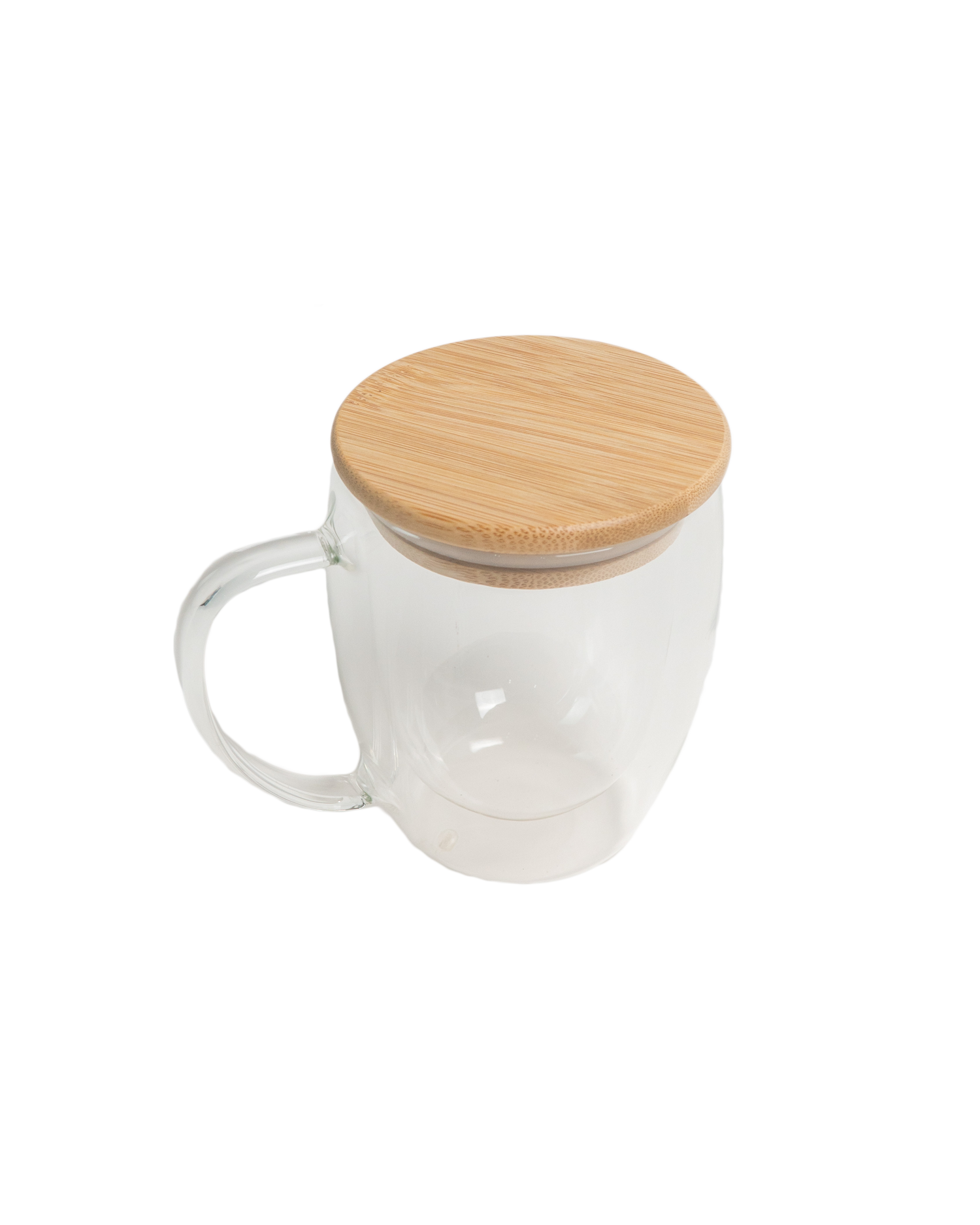Bamboo Double Walled Glass Cup 450ml