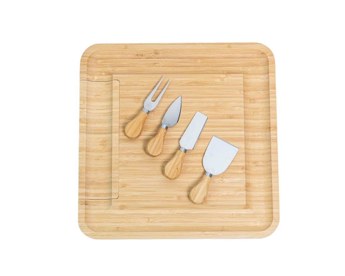Large Bamboo Cheeseboard with Cutlery