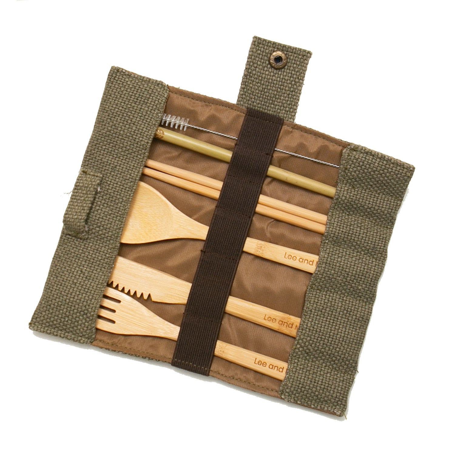 bamboo cutlery set with new pouch
